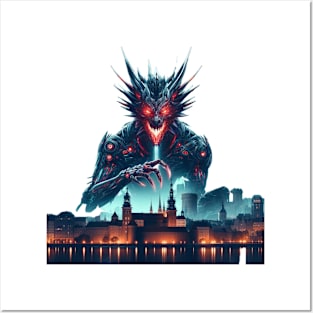 Demon over city Posters and Art